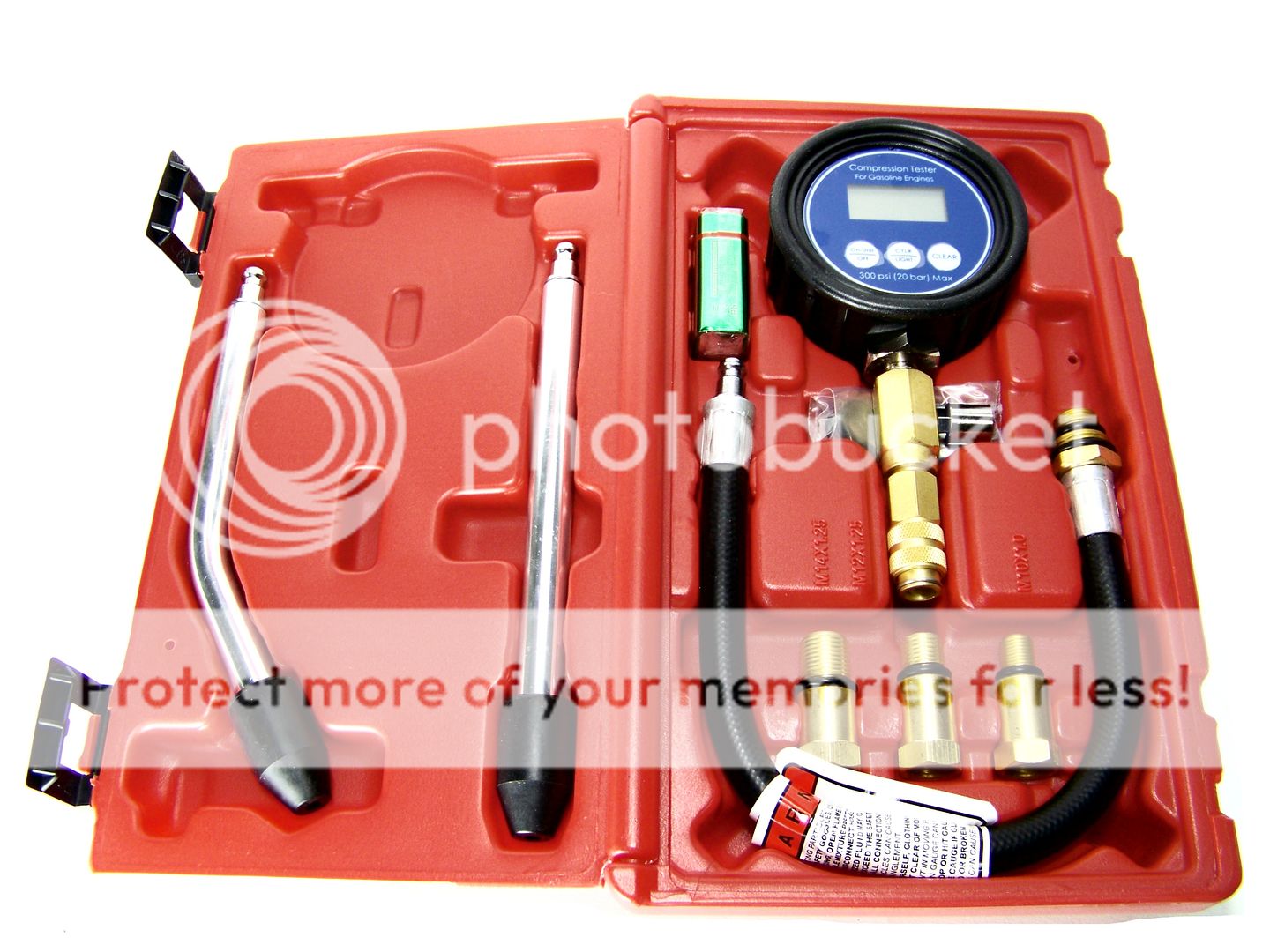 GASOLINE ENGINE COMPRESSION CHECK TESTER SET DIGITAL LCD GAUGE